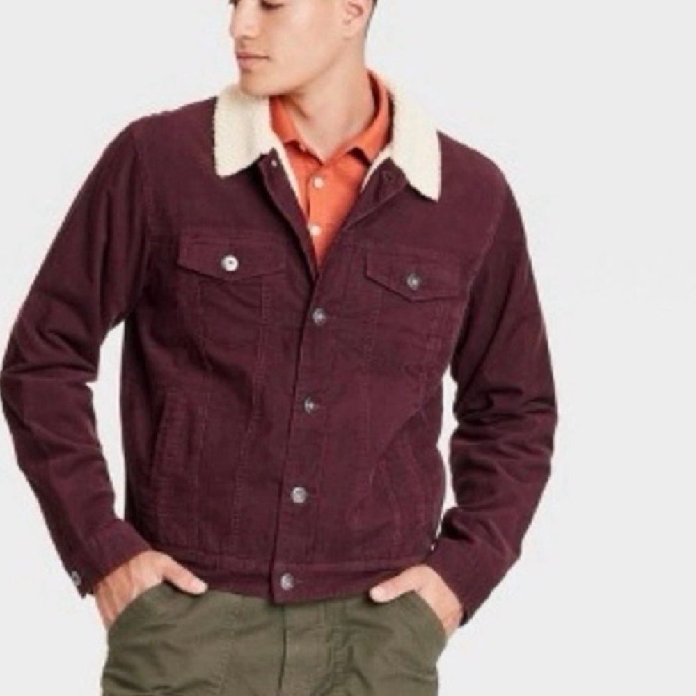 Goodfellow & Co. Men's Faux Shearling Lined Trucker Jacket, NWT, Size M